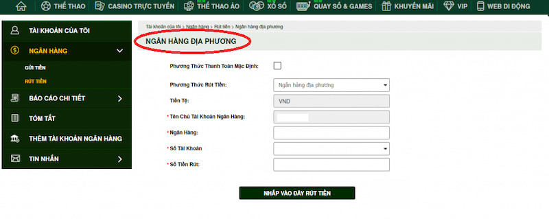 Đa dạng cách thức rút tiền cho người chơi lựa chọn